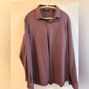 Hart Schaffner Marx Maroon Herringbone Shirt XL